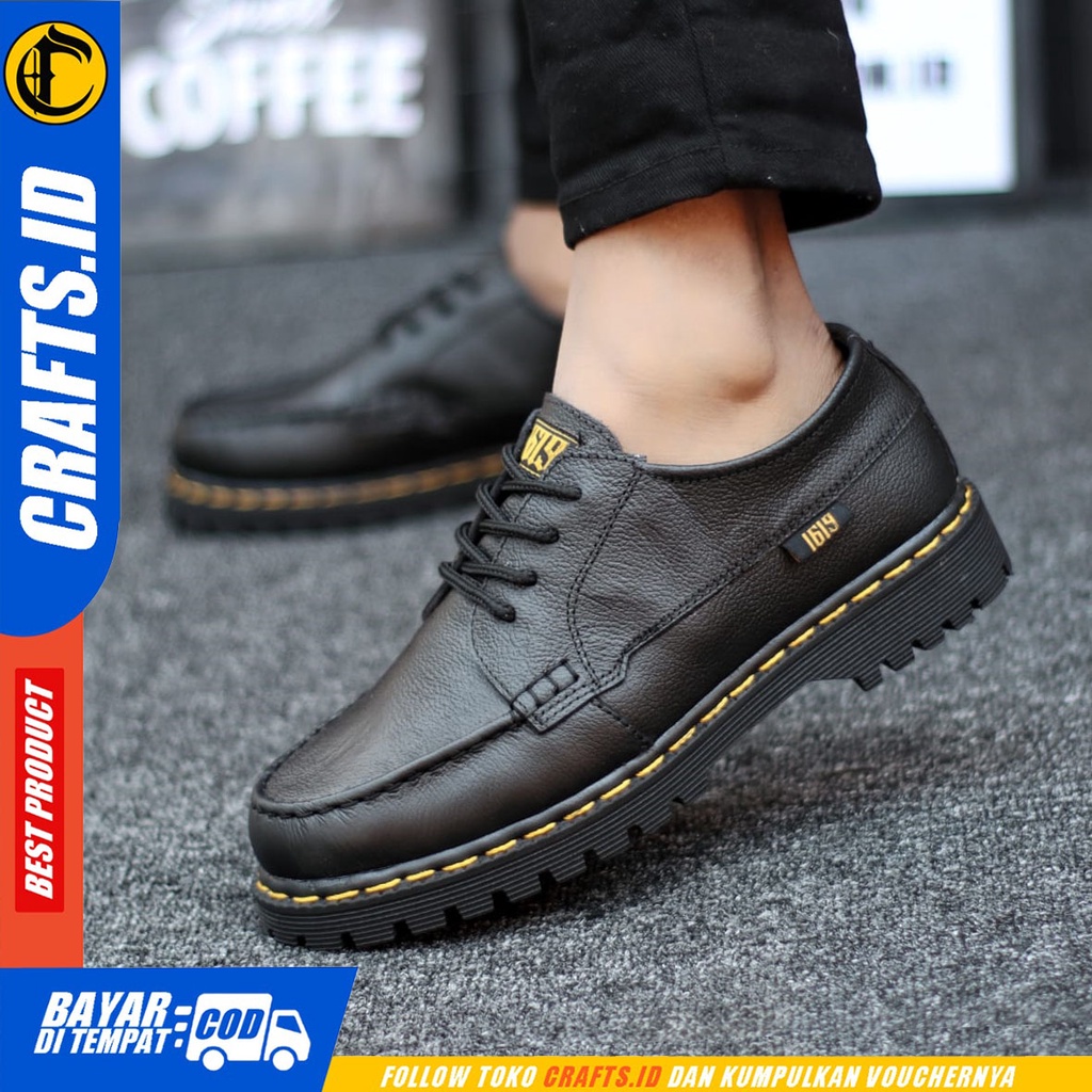 CRAFTS kilua - Sepatu Formal Pantofel Docmart Low Boots Kulit Asli Kerja Pria