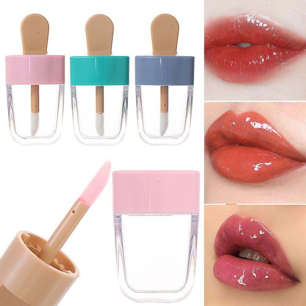 12pcs Botol Sampel Lip Gloss Bentuk Es Krim Untuk Kecantikan