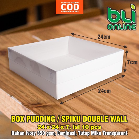 

Box Pudding 24 x 24 x 7 Isi 10pcs / Dus Pudding / Kotak Pudding /.packaging Pudding / Spiku Doublewall