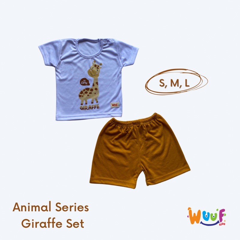 Setelan pendek bayi motif animals (WUUF KIDS)