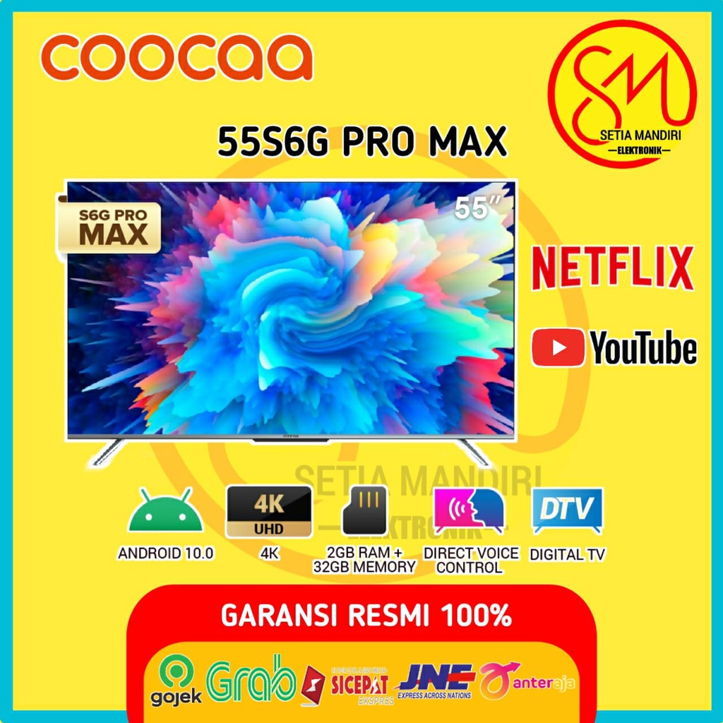 COOCAA 55S6G PRO MAX Smart Android LED TV 55 Inch UHD 4K Digital DVBT2