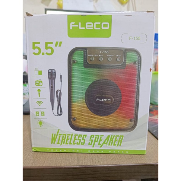 FLECO X-Bass Speaker Bluetooth fleco F-155 Super Bass,FM Radio, Support Mic, MMC, USB, AUX