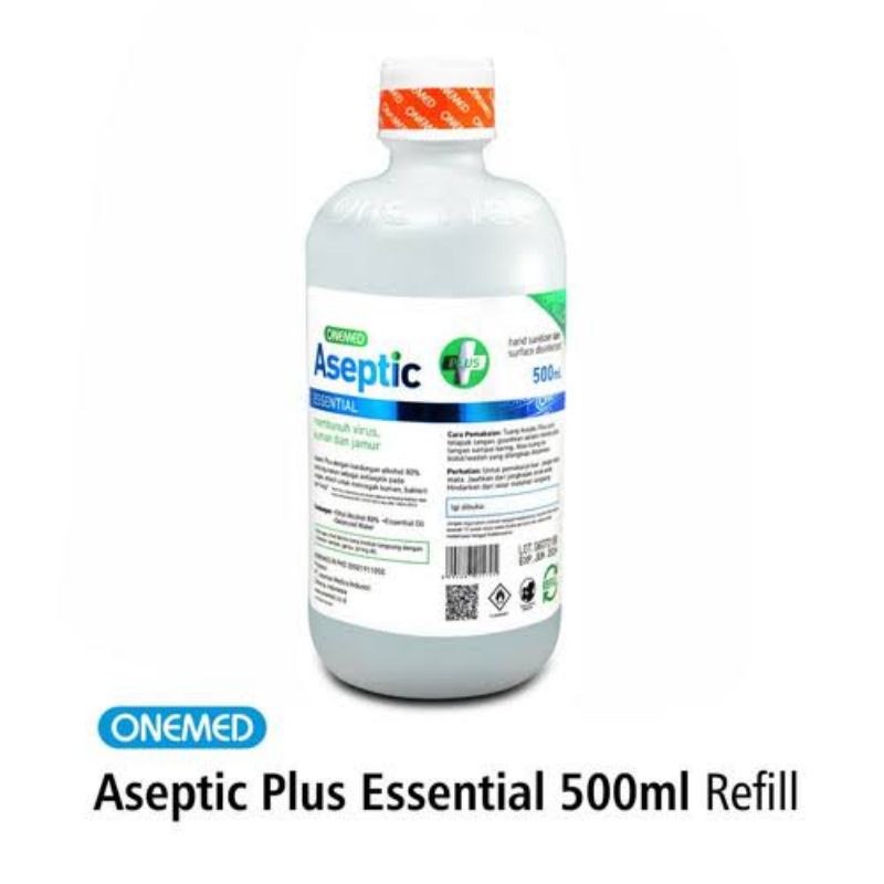 ASEPTIC PLUS ASEPTIK ESSENTIAL 500 ML REFILL HANDSANITISER CAIR ONEMED