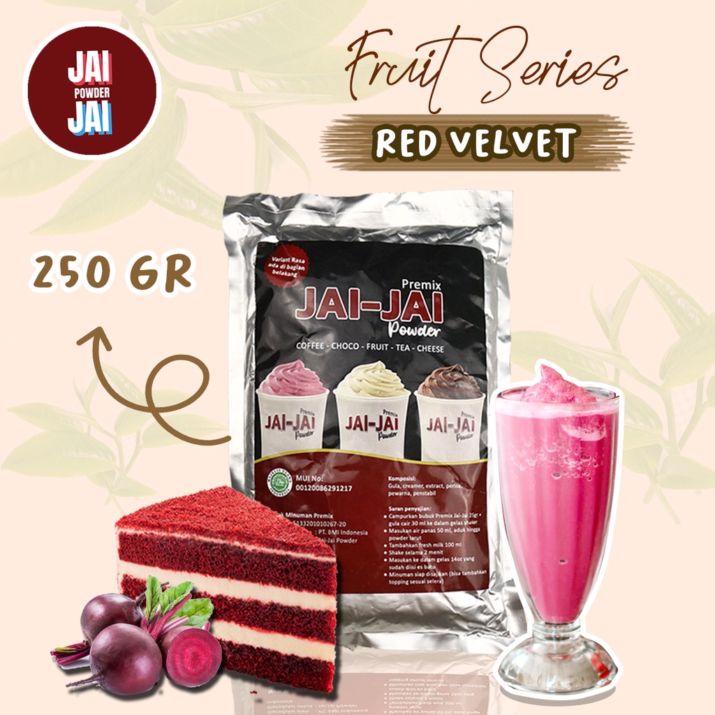

Bubuk Minuman 250gr - RED VELVET - Jai Jai Powder