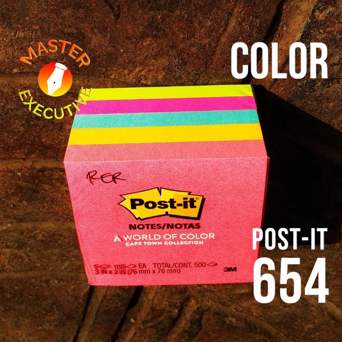3M Post-it Notes 654-5PK Neon Color U.S.A - 76 mm x 76 mm 3M-14