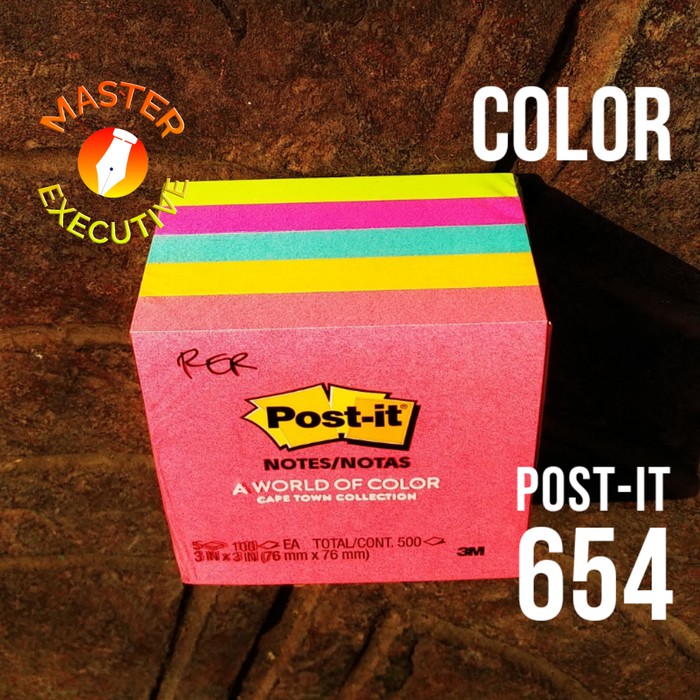 

3M Post-it Notes 654-5PK Neon Color U.S.A - 76 mm x 76 mm 3M-14