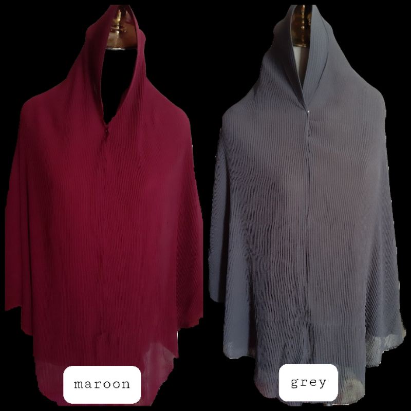 BERGO PAD PLISKET JUMBO XL JILBAB HIJAB INSTANT PLISKET FULL TANPA GARIS PET ANTEM