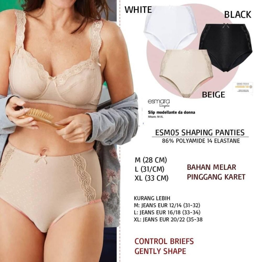 Celana Dalam Wanita Esmara 05 Shaping Panties Black/White