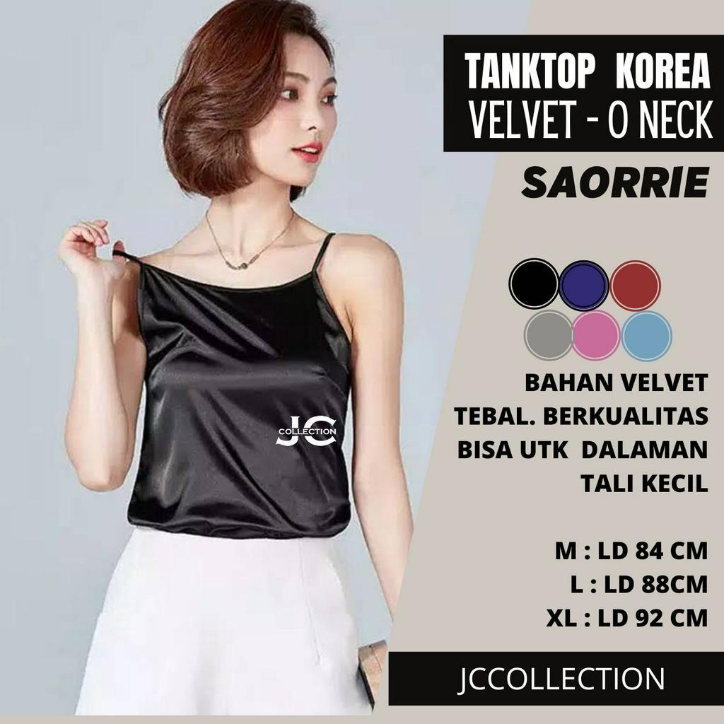 Tanktop Camisoles Singlet Tali Kecil Saorine / Tanktop Singlet Velvet Saten Tali Spageti - JCCollections