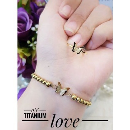 TiTanium set gelang dan cincin