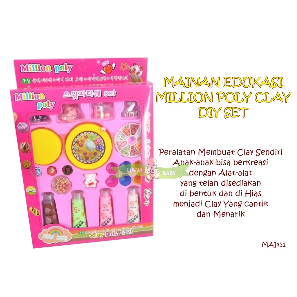 MAI452 MAINAN EDUKASI MILLION POLY CLAY DIY SET