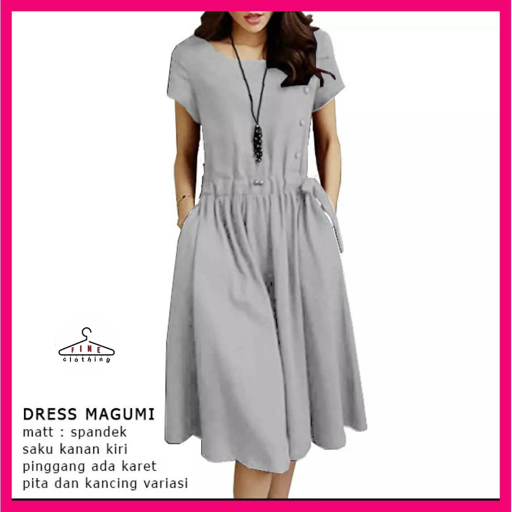 FC DRESS MAGUMI Baju Long Dress Wanita, Baju Long Tunic Wanita Jumbo, Termurah & Terlaris
