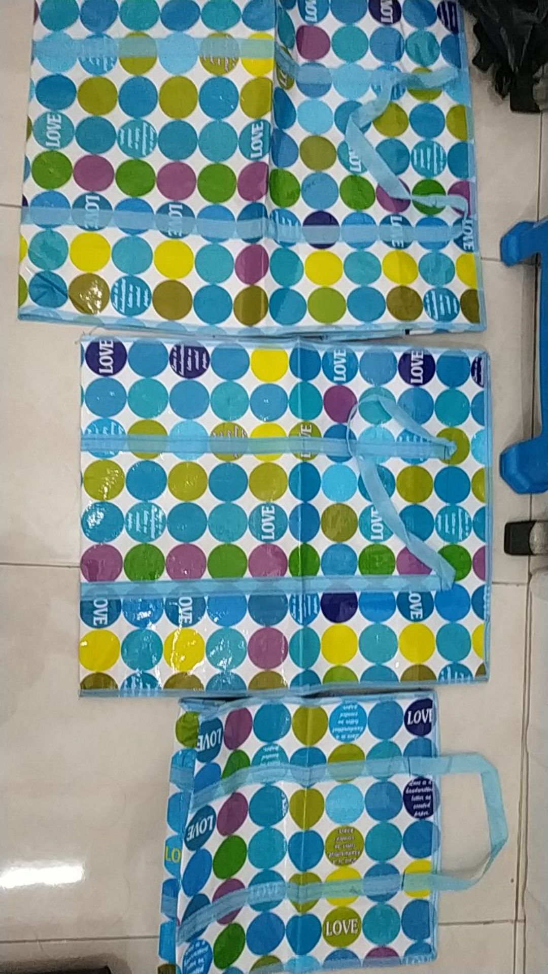 Tas Tenteng Plastik Terpal Karung Ukuran M 50 X 60 Cm. Tas Karung Sedang  Laundry Baju