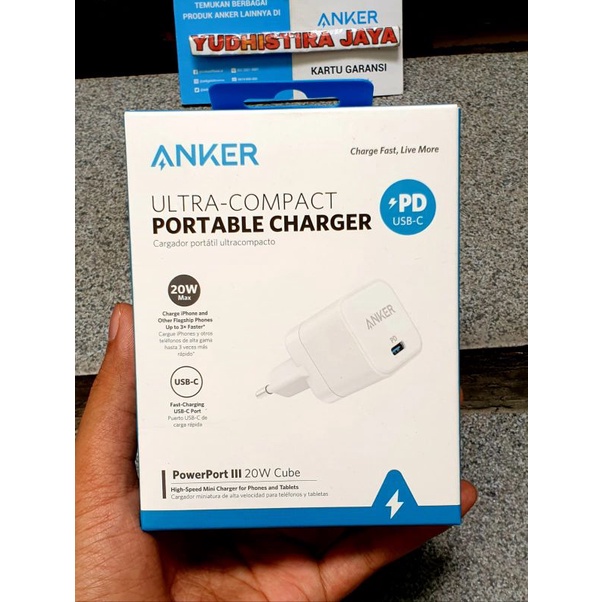 Wall Charger Anker Powerport III 20W Cube iphone 12 Original