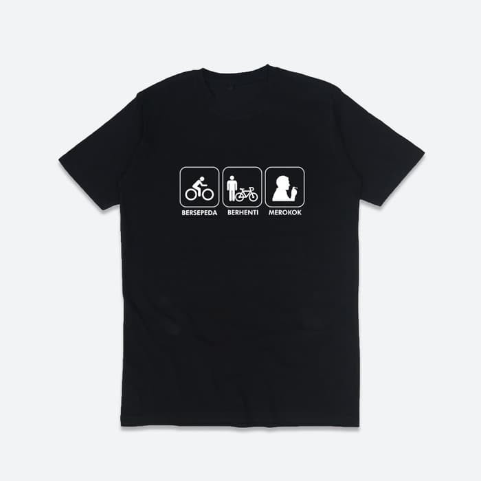 Kaos Baju Combed 3 Distro SEPEDA BERHENTi ROKOK polos custom indonesia