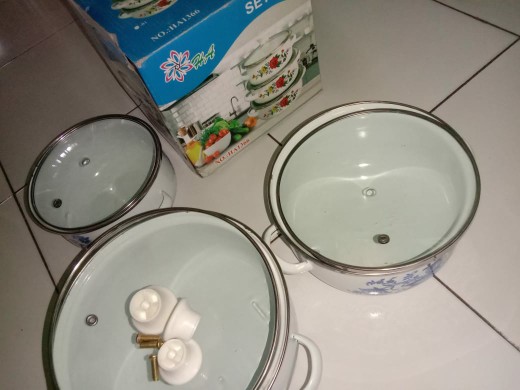 Cod Panci Reona 3 Susun Tutup Kaca