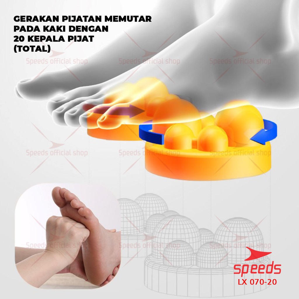 SPEEDS Alat Pijat Kaki Elektrik Foot Massager Terapi Kaki dan Badan Alat Kesehatan Portable 070-20-5