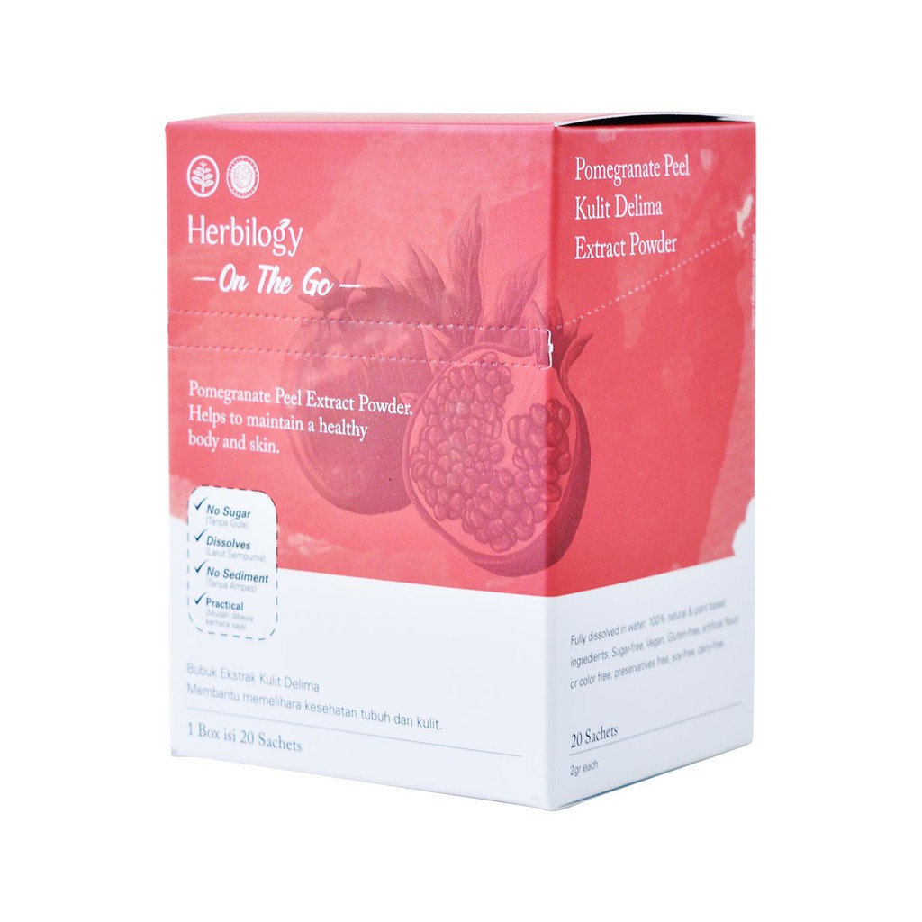 Herbilogy On The Go – Pomegranate Peel Extract Powder Isi 20 Sachets