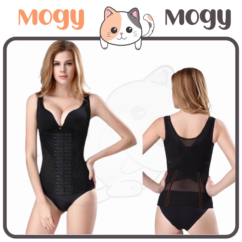 MOGYMOGY W222 Korset Slimming Pembentuk Tubuh Model Sabuk Klip Motif Pelangsing Perut Wanita