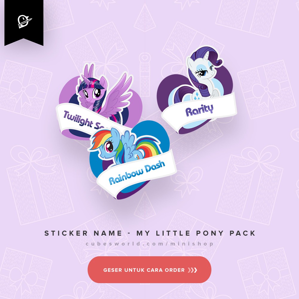Stiker Nama Lucu Paket My Little Pony Produk Paket Snp016 Shopee Indonesia