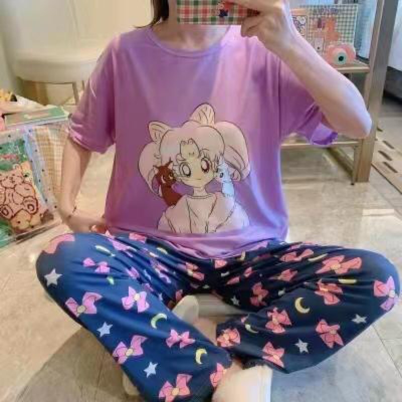 Piyama CP Wanita Import Korea - Sailor Moon Lilac