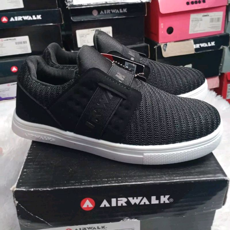 Airwalk MEO Sepatu Original Anak Hitam Putih