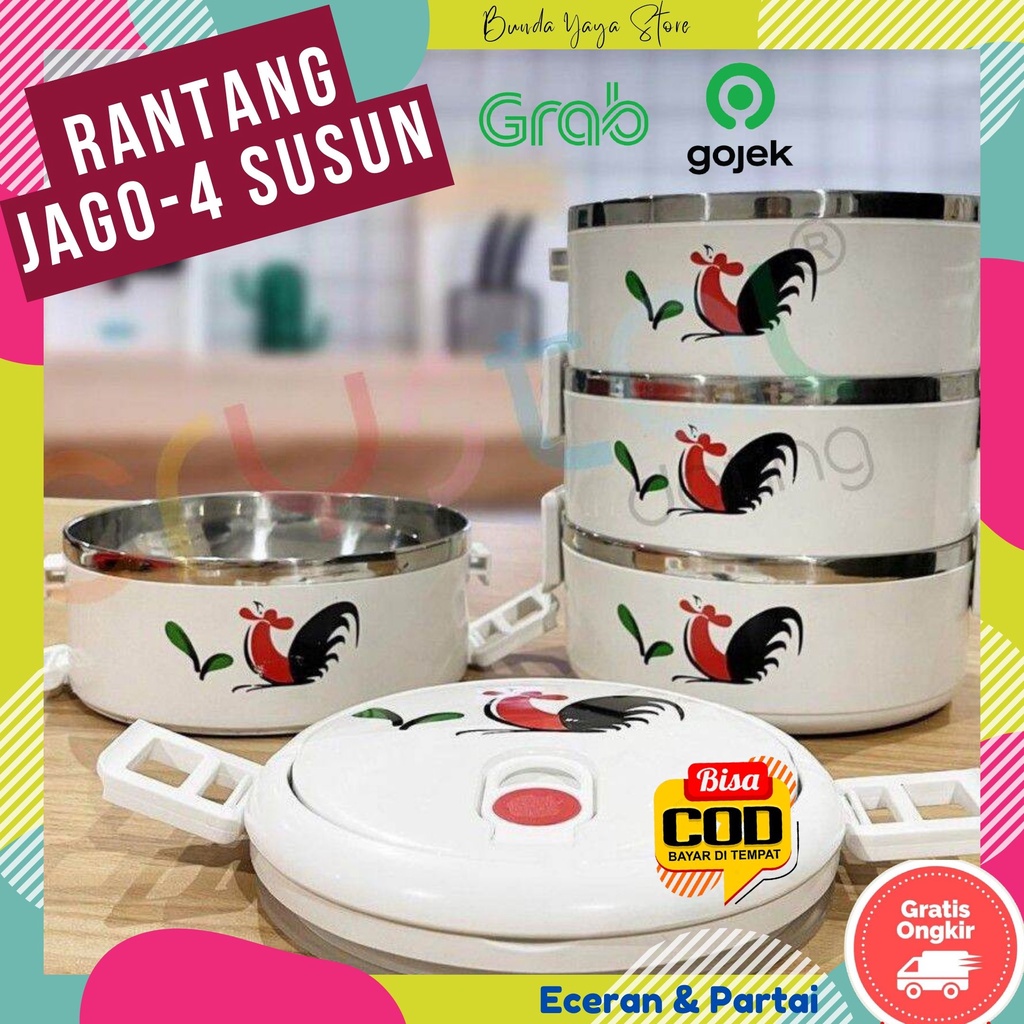 Rantang Crystal Susun 4 Ayam Jago