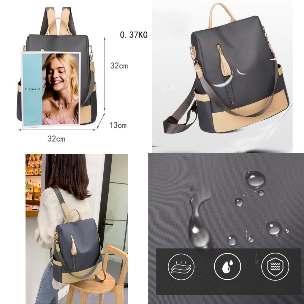 TAS RANSEL WANITA ANTI AIR GREY OHIO TA555G2 IMPORT KOREA BACKPACK SEKOLAH KULIAH KERJA CEWEK GENDONG PUNGGUNG MURAH BRANDED PREMIUM BATAM