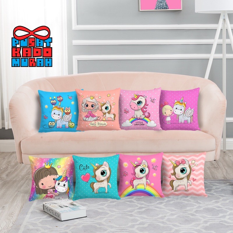 Bantal Sofa Cute Magic Unicorn 40x40 cm - PUSAT KADO MURAH