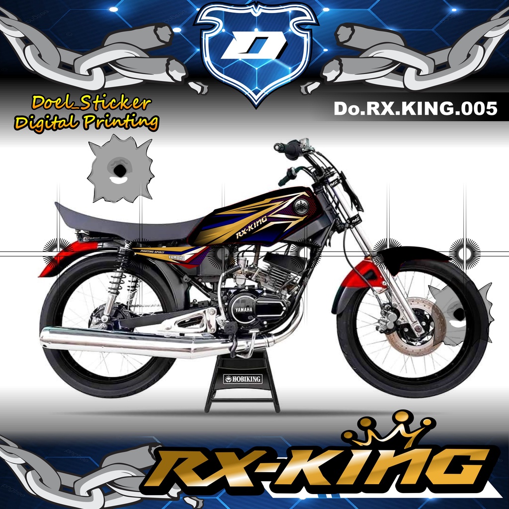 Stiker Striping Variasi RX King - Striping Hologram Motor RX king DESIGN DOEL 005