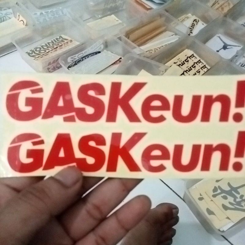 stiker cutting motor racing tulisan gas keun Kren Ter murah cod