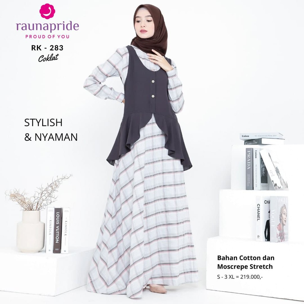 GAMIS TERBARU RAUNA PRIDE RK 283 COKLAT