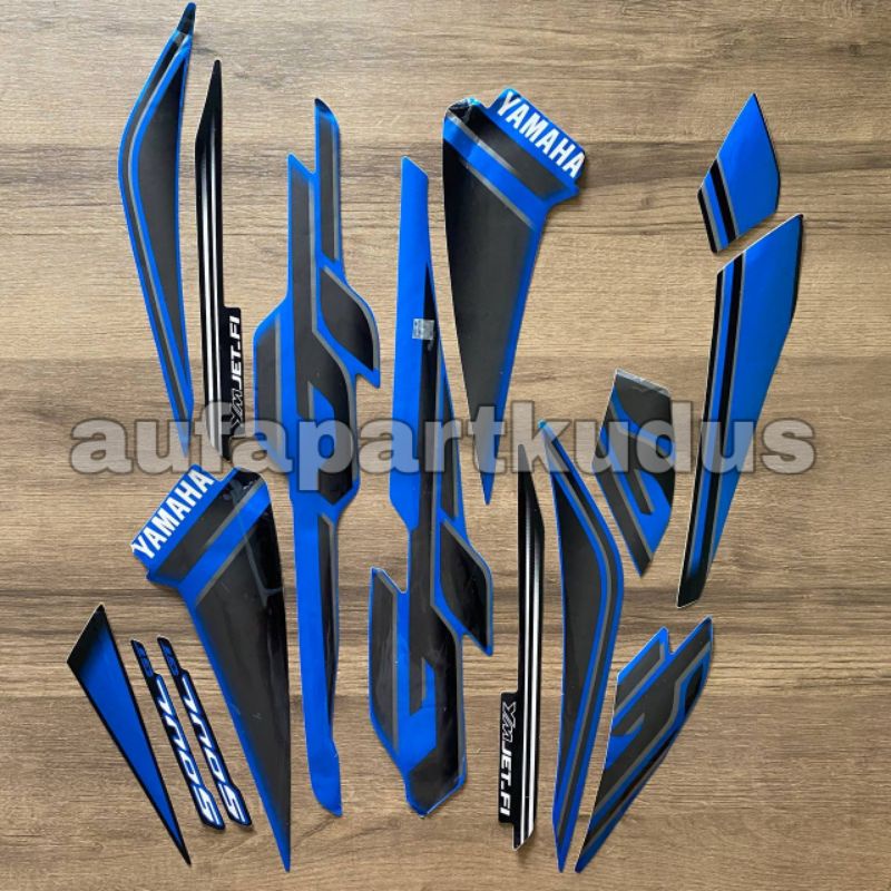 Stripping strip stiker sticker lis polet body Yamaha Mio Soul GT thn.2012 2013 Hitam Biru striping l