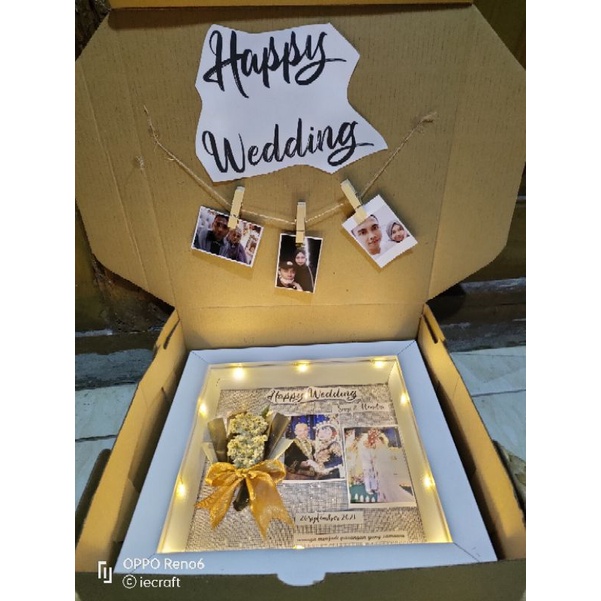 1 HARI JADI Polaroid in Frame Flower in Frame Kado Pernikahan Kado Ulang Tahun Kado Wisuda Kado Ultah Kado Anniversary Kado Unik free Gift Box