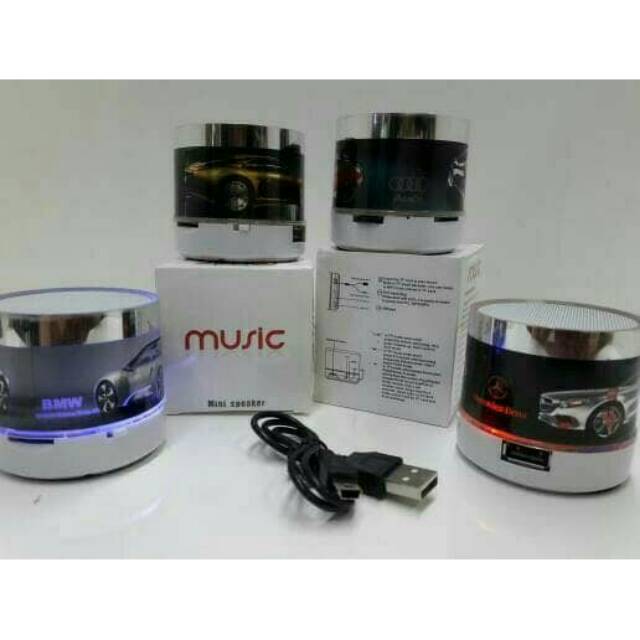 Speaker Bluetooth Music S 10 Logo Mobil Led