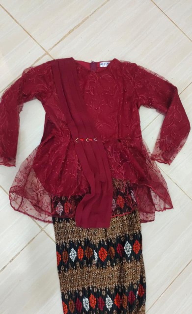 Wm>cople Batik Toraja Silk Hem Panjang Hem Pendek Rok Plisket Termurah Cople Keluarga.