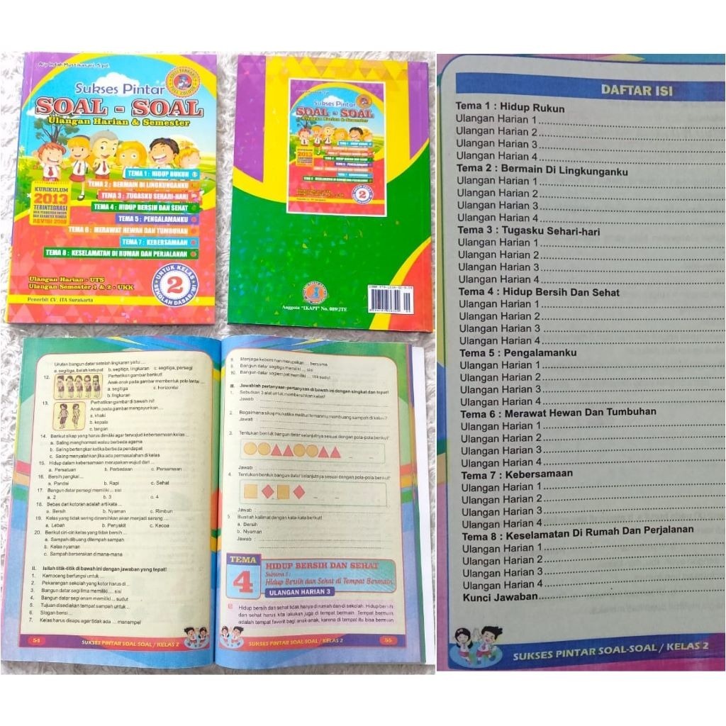 BUKU SOAL-SOAL SUKSES PINTAR UJIAN SD MI KELAS 2 TUGAS TEMATIK SEMESTER 1 & 2 KURIKULUM 2013