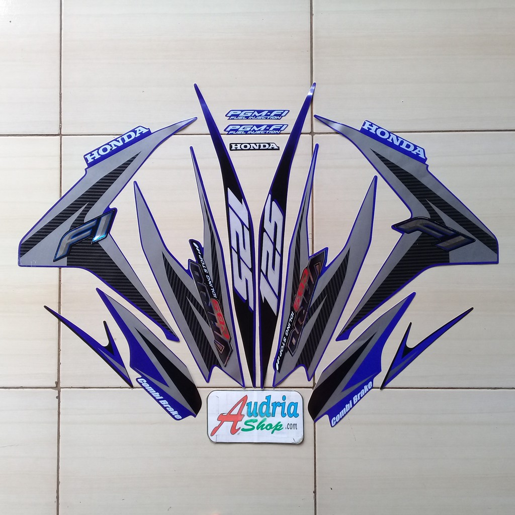 Striping Sticker Motor Honda Vario Cbs Iss 125 2013 Biru