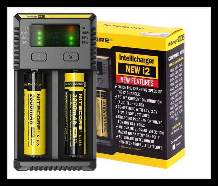 nitecore i2 charger battery 18650 2slot