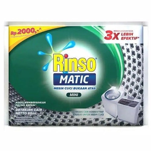 Rinso Laundry Detergen Matic Cair mini Bukaan Depan 65ml