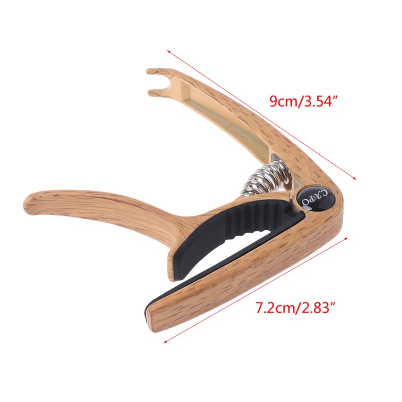 Capo Gitar Aluminum Wood Design with Bridge Pin Remover - Dark Brown