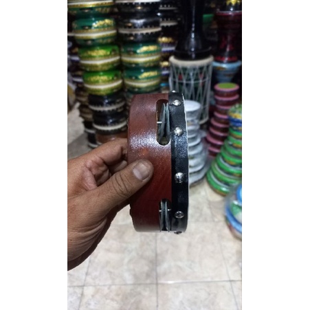 RIQ REBANA QASIDAH HADROH RIQ REBANA KULIT KAYU MAHONI UK 6 INCI