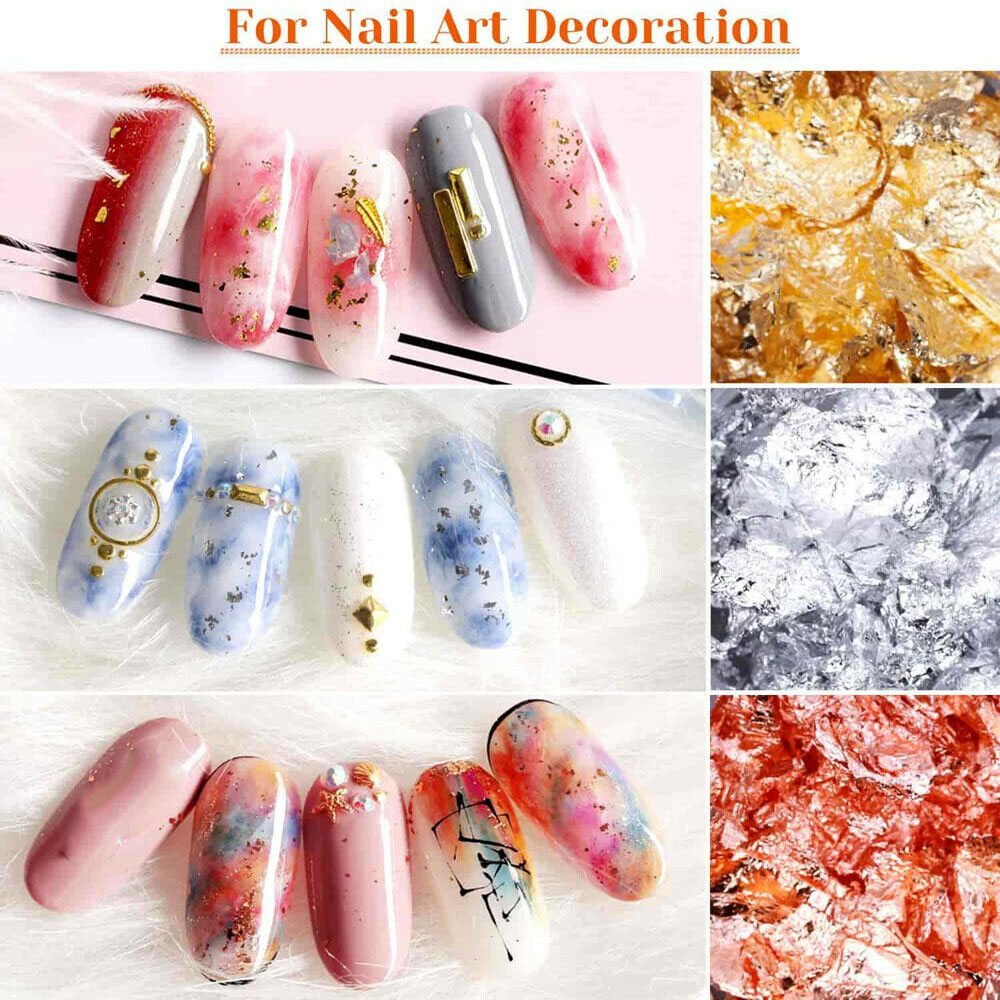 Kertas Foil Bentuk Daun Warna Emas Untuk Dekorasi Nail Art Diy