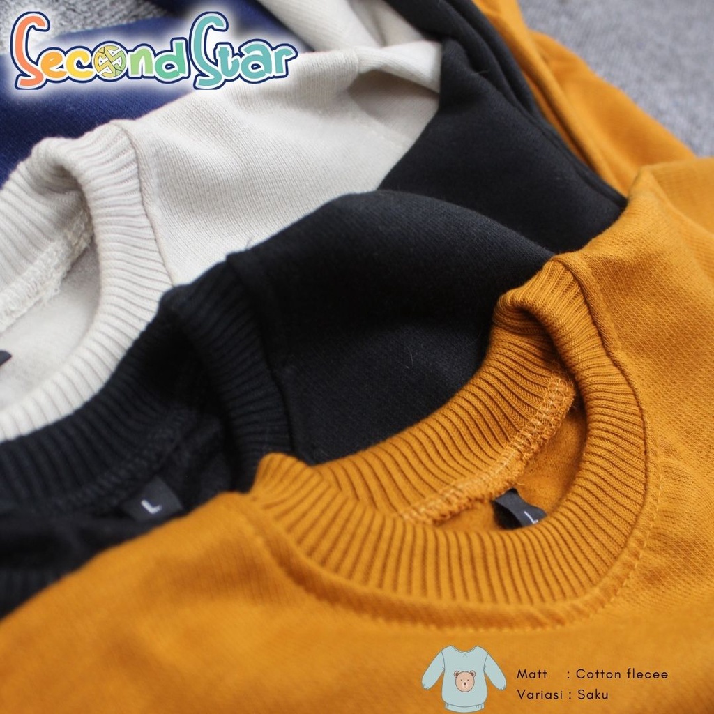 Second star sweater anak crewneck anak laki laki perempuan unisex warna cream