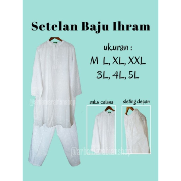Setelan Baju ihram putih
