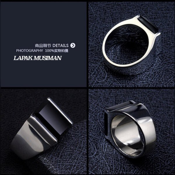 [Bayar di Tempat] CINCIN PRIA SUPER KEREN BLACK ONYX ASLI - MODEL EKSLUSIF