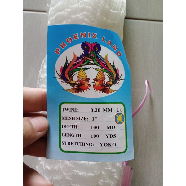 jaring ikan kecil 0.20 1 inchi 100md/100yds jaring ikan bahan anco jaring ikan bahan jala pukat ikan