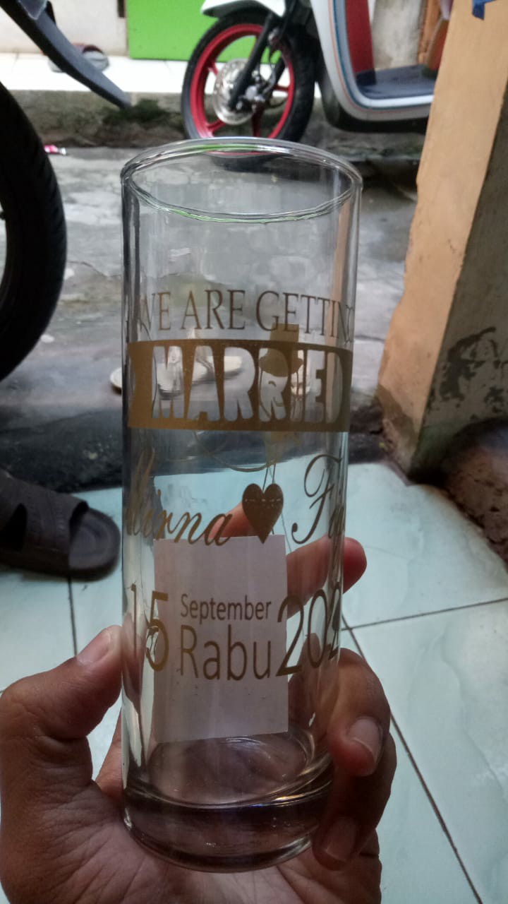 Souvenir Pernikahan Gelas Kaca Minum Gelas Bamboo Bambu Gelas Jus Gelas Sablon Kemas Box Rustic