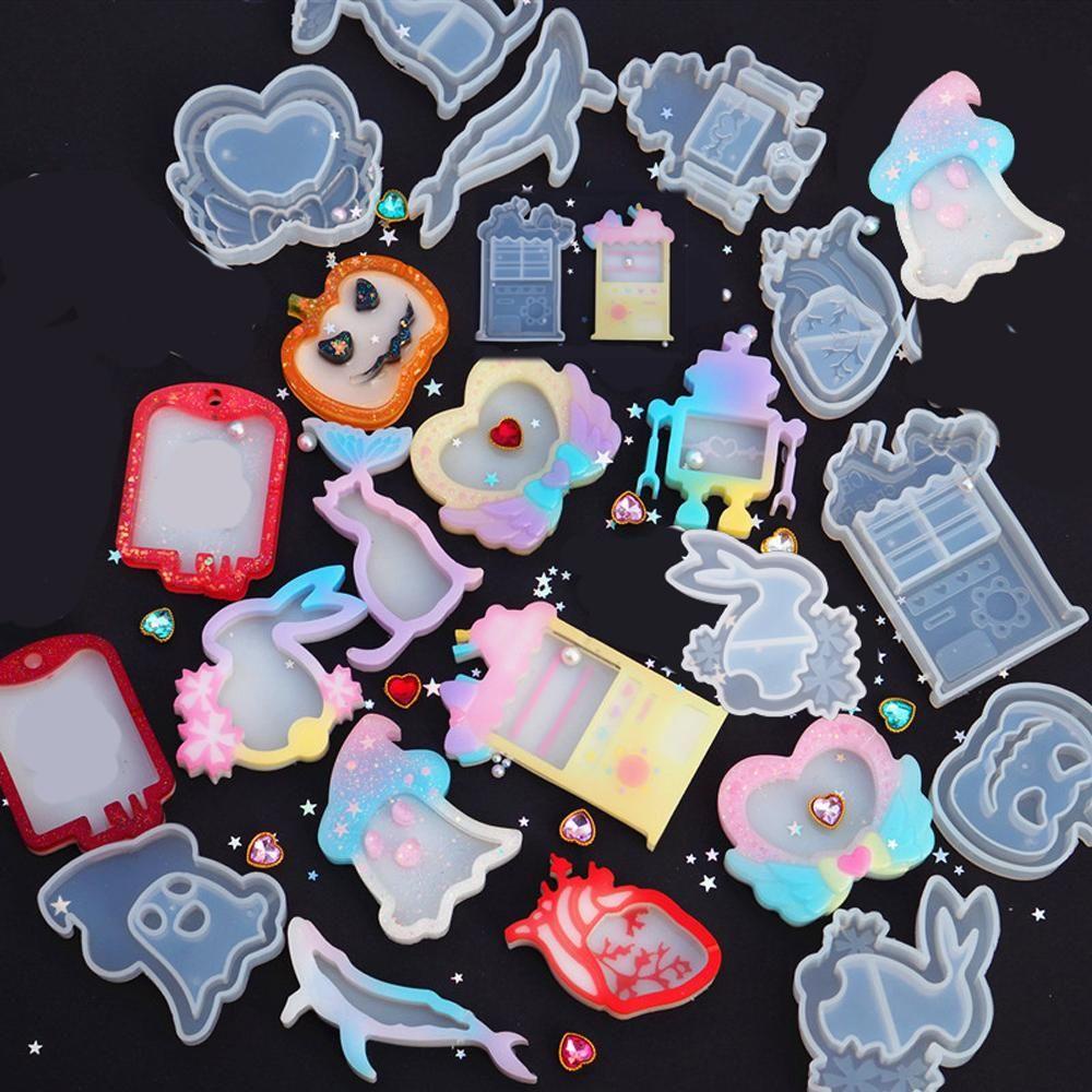 Solighter Cetakan Resin DIY Kerajinan Gantungan Kunci Kristal Membuat Perhiasan Alat