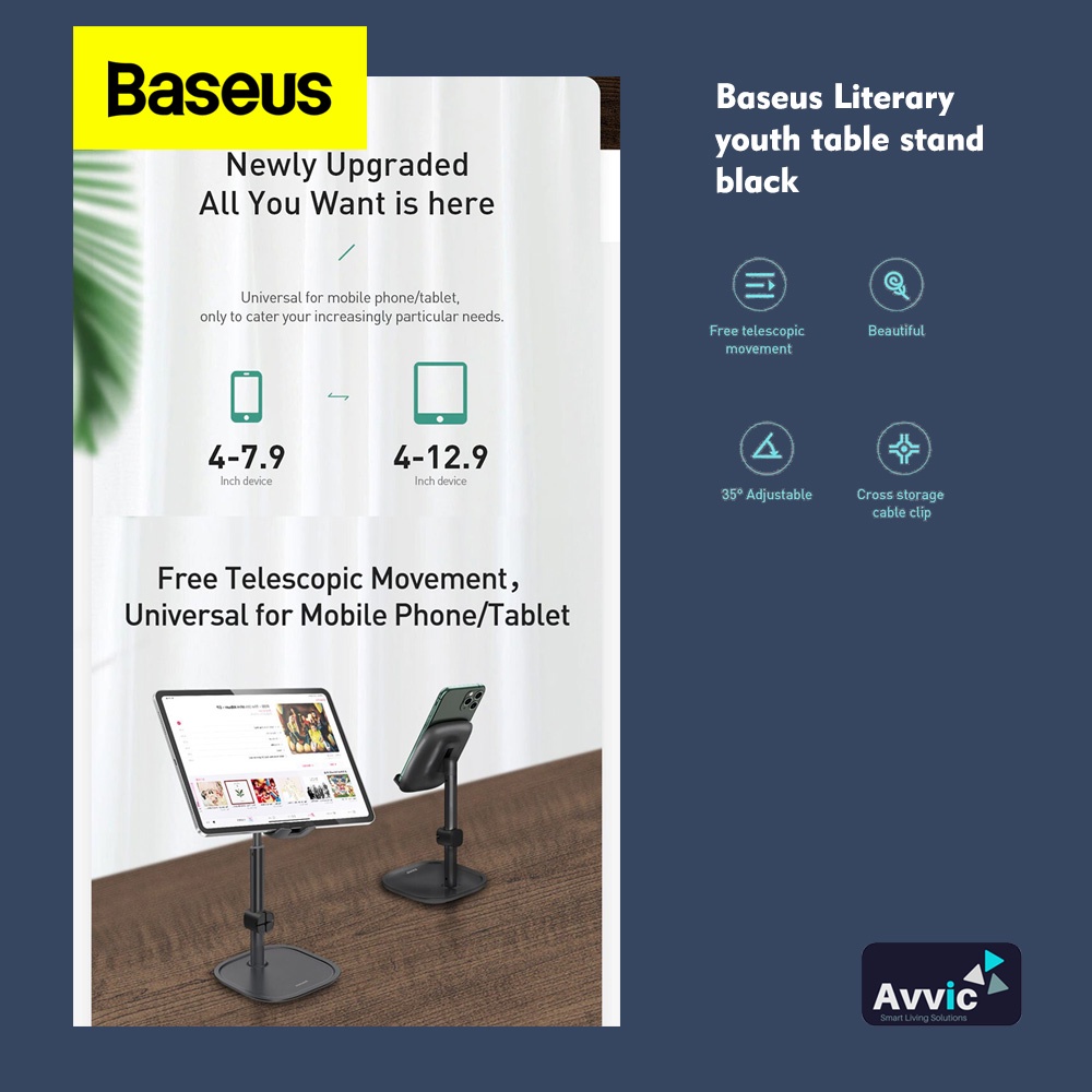 Baseus Phone Holder Dudukan Handphone Tab Stand Holder Baseus Literary Youth Desktop Bracket
